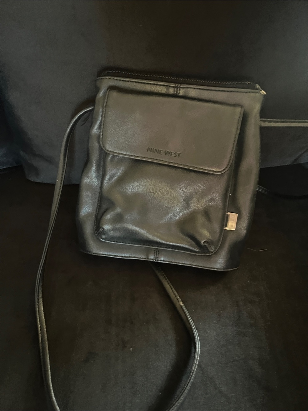 Nine West Black Slim Crossbody Messenger Bag